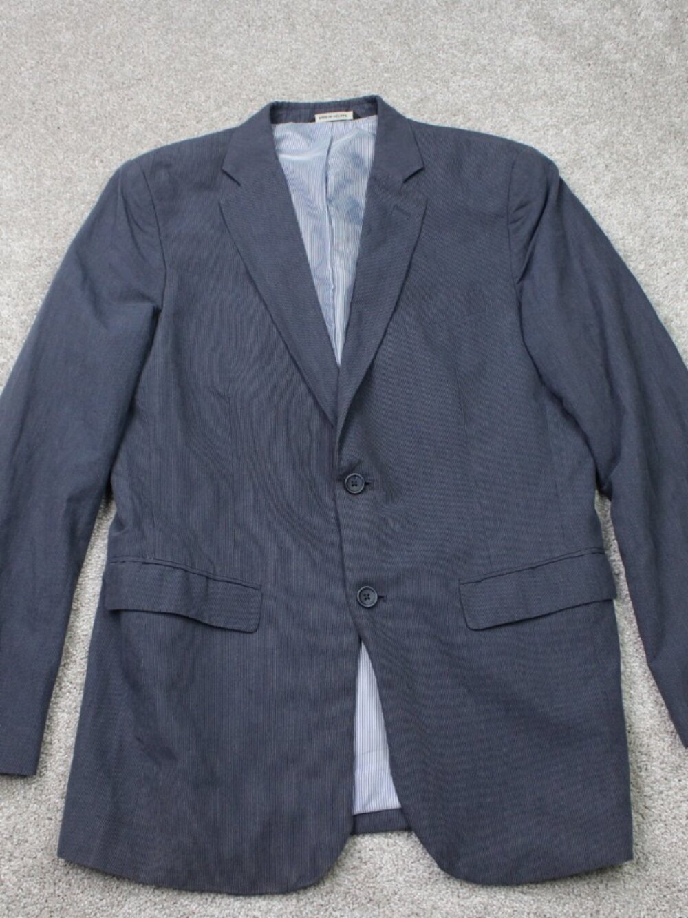 Banana Republic Blazer Men 42 Long Blue Tailored Fit Linen/Cotton 2 Button Lined